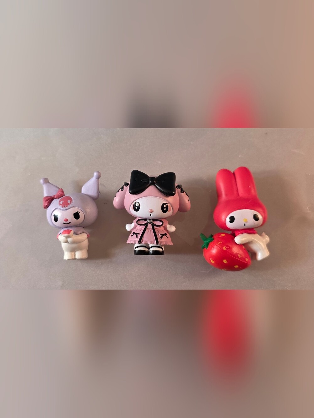 Sanrio Mini Figure Trio - Pink, Red, Purple
